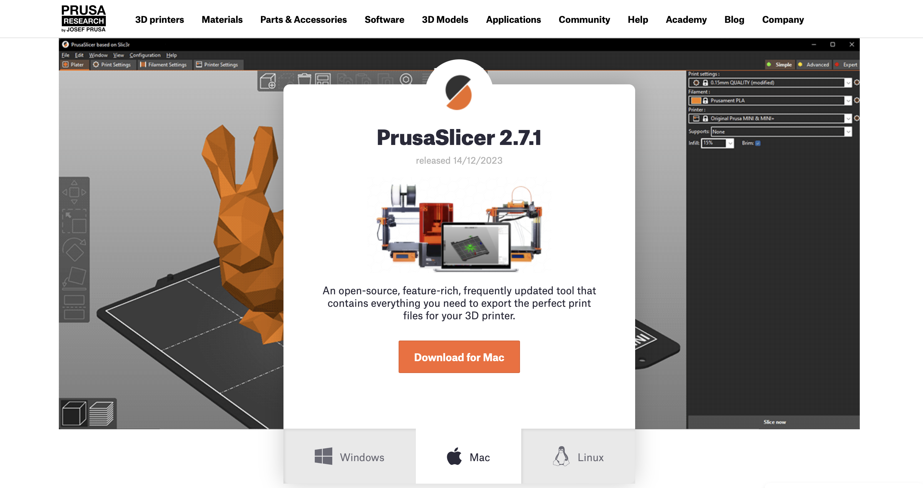 PrusaSlicer download link